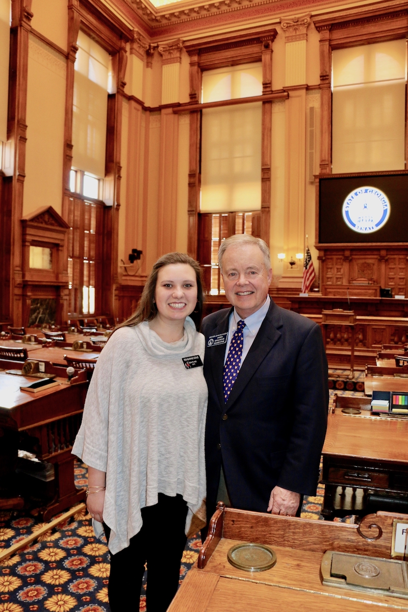 UGA College of Agricultural and Environmental Sciences student Reaganne Coile has spent the 2019 session of the Georgia General Assembly working with the office of Sen. John Wilkinson and the Senate Committee on Agriculture and Consumer Affairs.