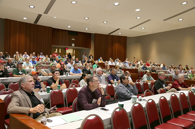 The crowd listens during the 2018 turf conference at the UGA Tifton campus. The 73rd annual Southeastern Turfgrass Conference is set for April 25 at UGA-Tifton.