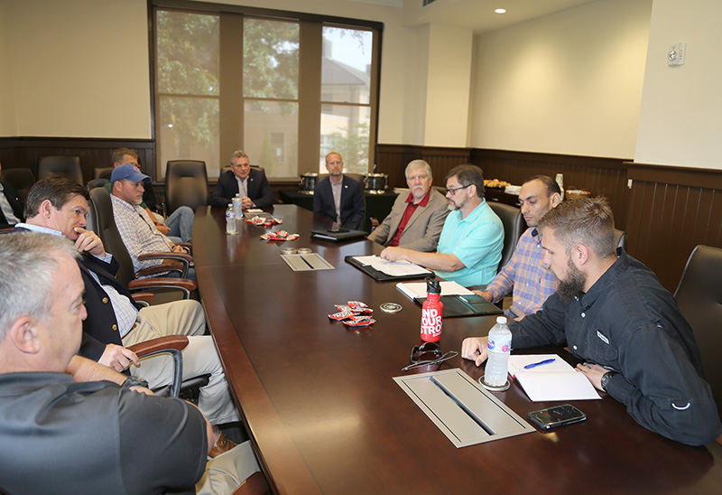 UGA scientists and members of various commodity commissions met with FCC Commissioner Brendan Carr and Reps. Buddy Carter and Austin Scott at UGA-Tifton on April 17 to discuss broadband internet access for rural farmers.
