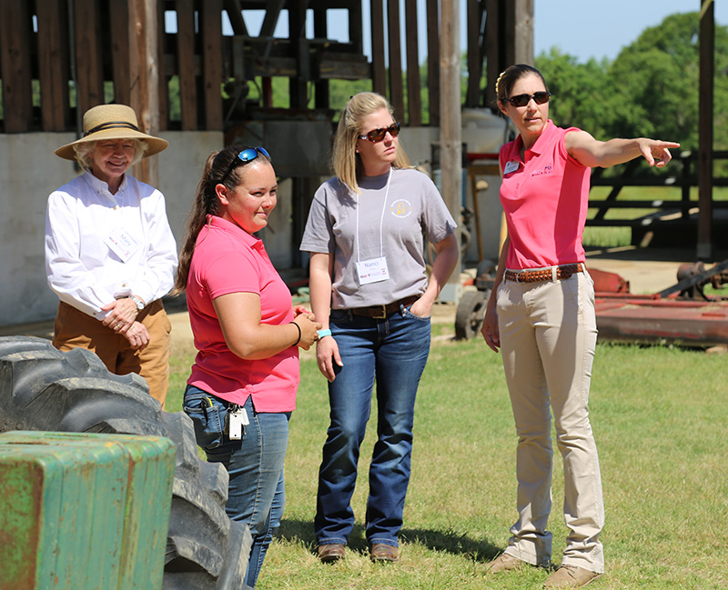 UGA Coweta County Extension Coordinator Stephanie Butcher (right) teaches during the Southern Women in Agriculture Cattle Workshop held on the UGA Tifton Campus, April 29-30.