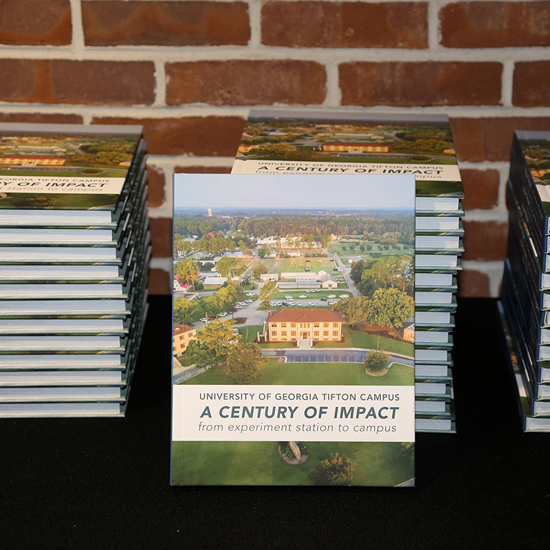 Copies of the centennial book, published by UGA-Tifton, are on sale for $33 each. This price covers the cost of the book, along with taxes and shipping.