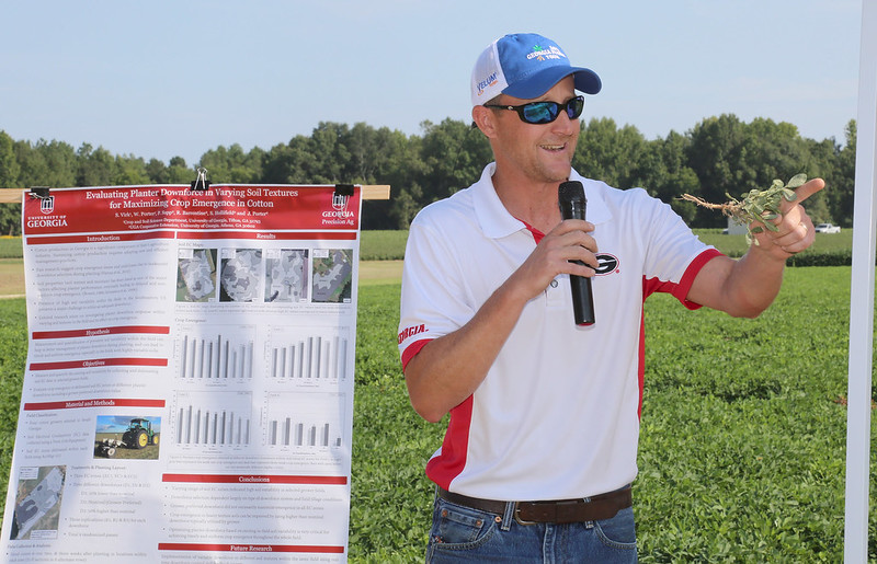 UGA Extension peanut entomologist Mark Abney speaks about peanuts during the Midville Field Day in 2019. Faculty will give presentations online for this year's field day.