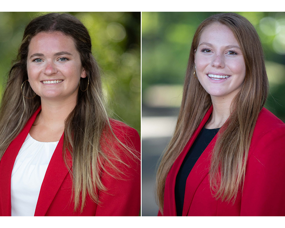 Katelyn Bickett (left), a senior agricultural communications major from Chickamauga, Georgia, and Brooke Raniere (right), a junior environmental economics major from Peachtree City, Georgia, will spend 12 weeks in the state Capitol during the legislative session that begins in January 2021.