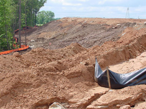 Bare soil at construction site.