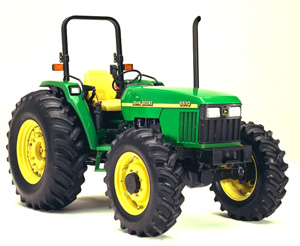 ROPS equipped tractor.