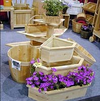 Wooden planting containers