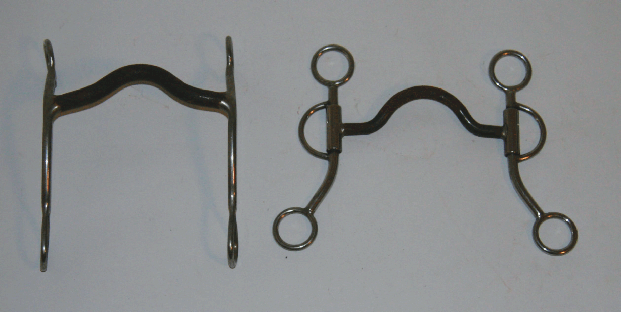 The bit on the right has a shank that swivels; the bit on the left does not.