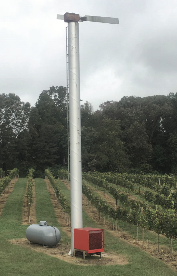 Wind machine in a Chardonnay vineyard