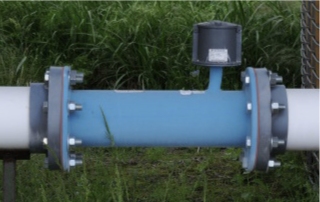 An inline propeller style water meter