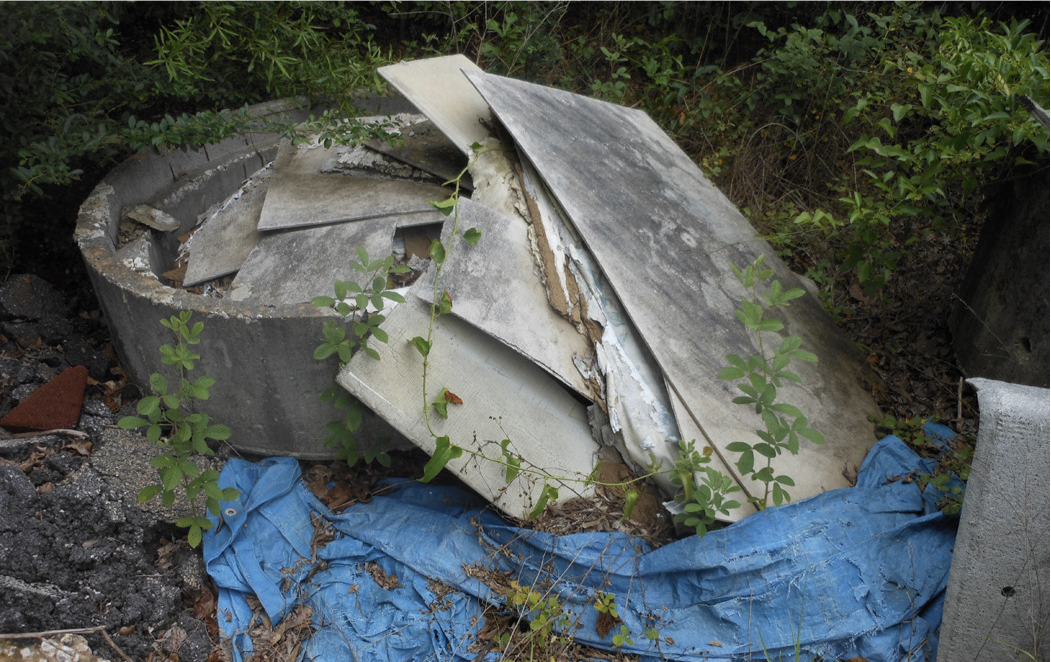 Plywood in a yard