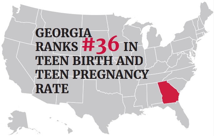 Georgia ranked #36 in teen pregnancy