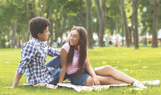 Couple in a park