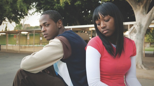 Man and woman sitting