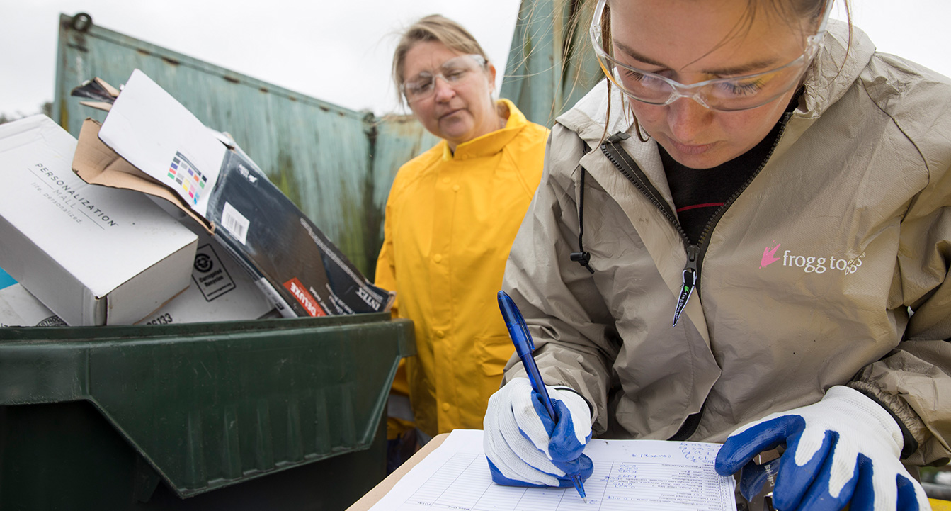 Two people working on a project