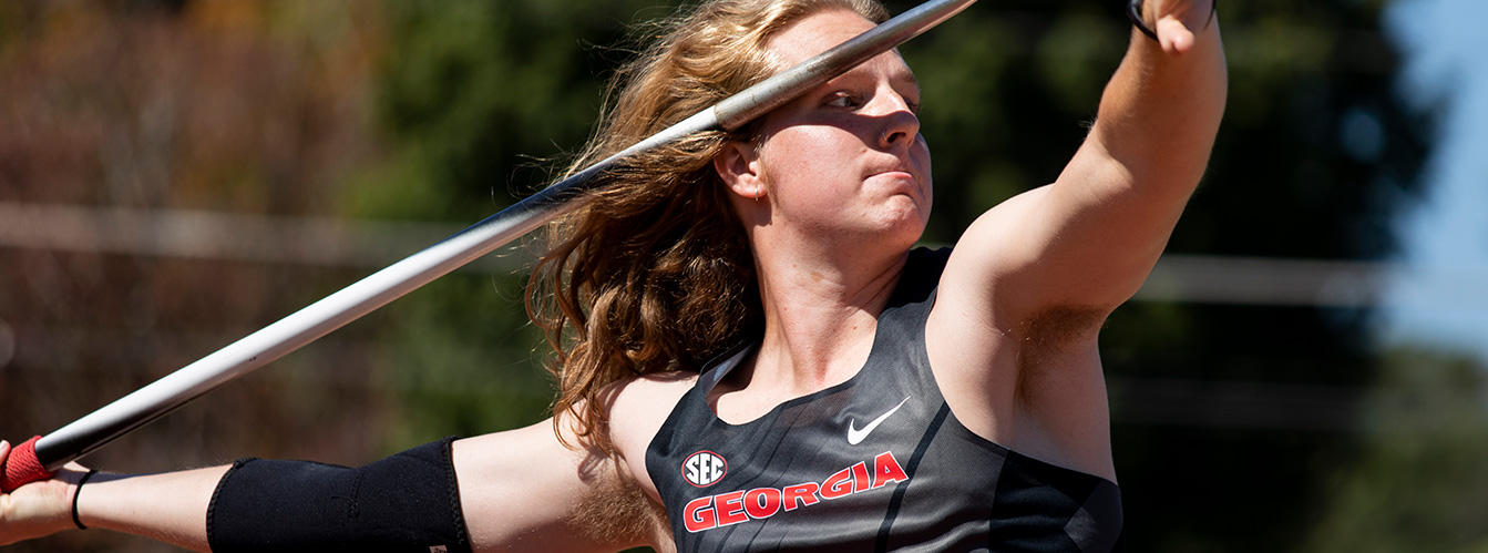 Woman throwing javelin