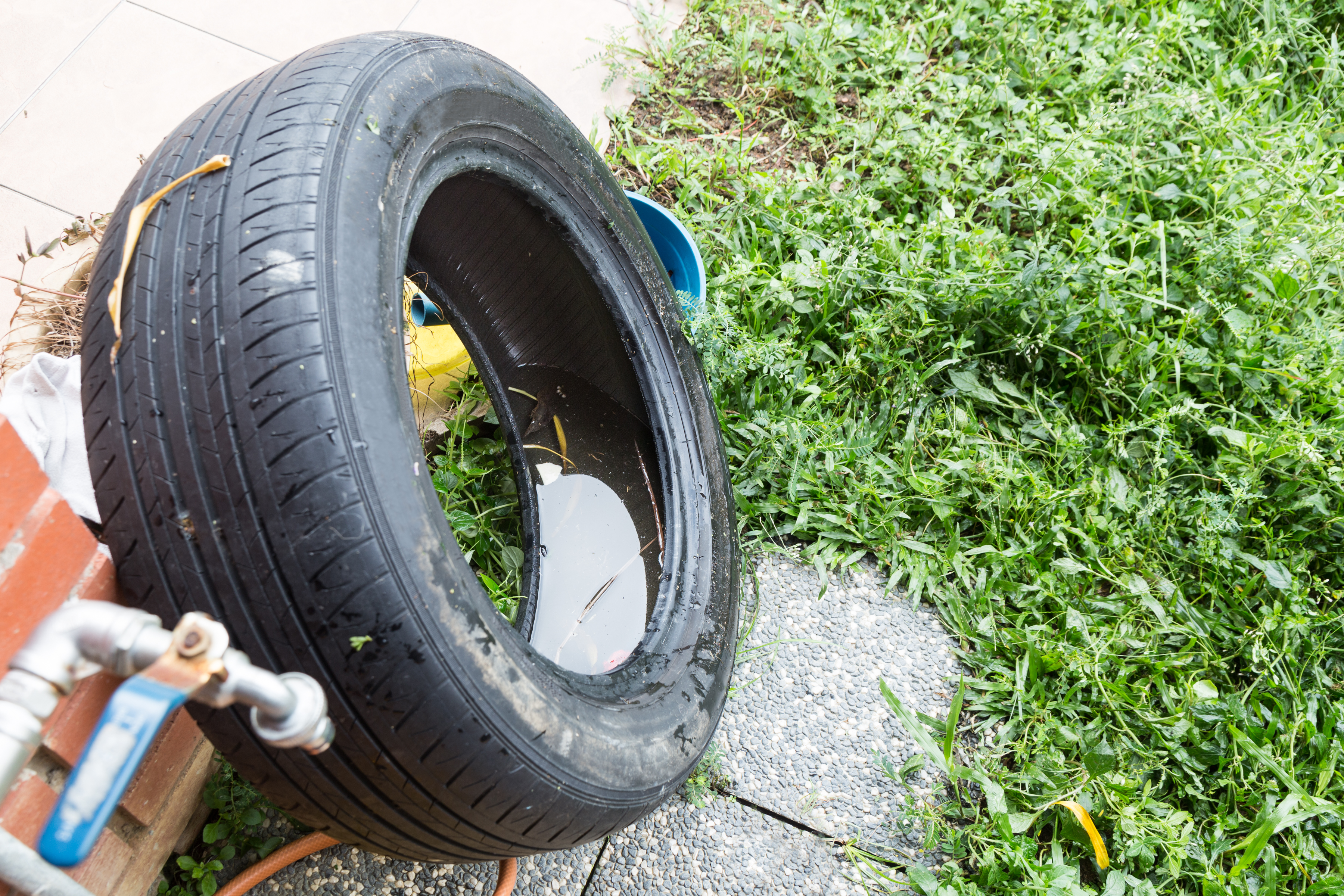 Tire with water pooling in it