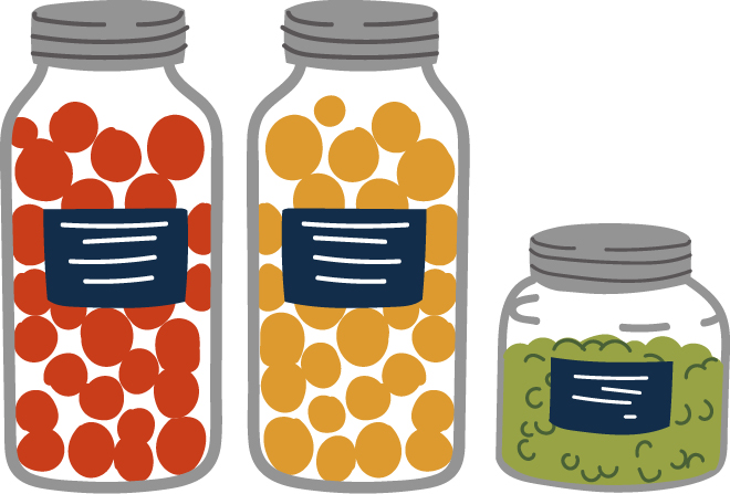 jars of stored foods