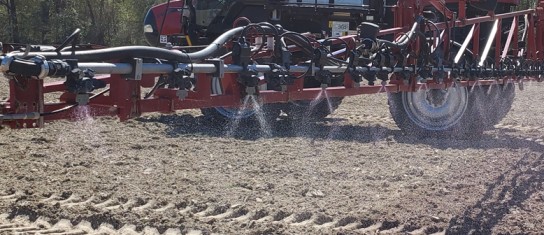 PWM system spraying a field