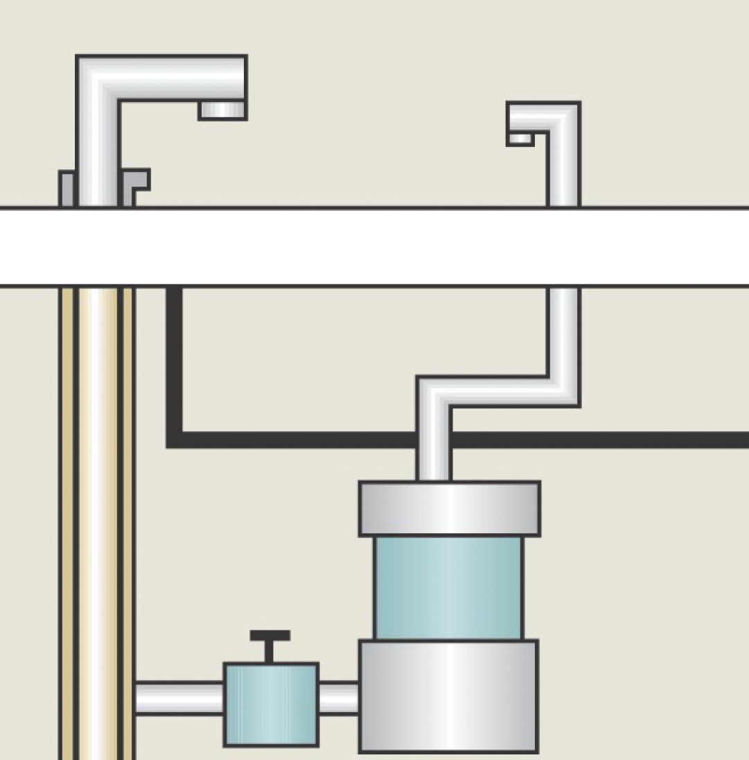 high-volume filter under a sink