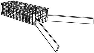 Unbaited cage wildlife trap