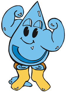 Cartoon water droplet flexing