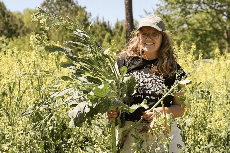 Leah Whitmoyer is currently in Tunisia working on a variety of agricultural research projects through the Fulbright U.S. student program. In this photo from 2024, she conducts field work during a study abroad trip. (Submitted photo)