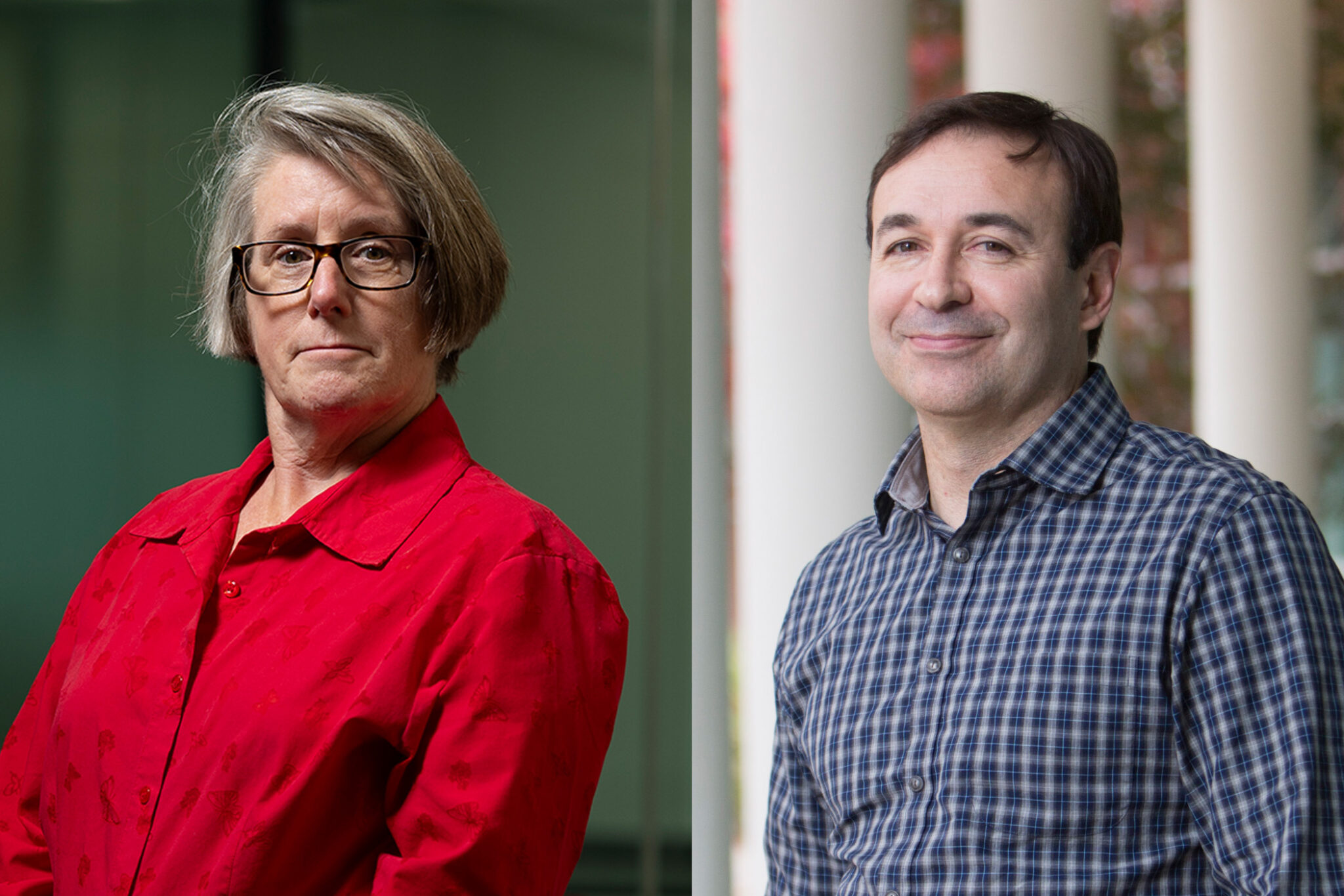 C. Robin Buell, left, and Daniel R. Perez, right, are UGA's newest National Academy of Sciences members. (Photos by Andrew Davis Tucker/UGA and Peter Frey/UGA)