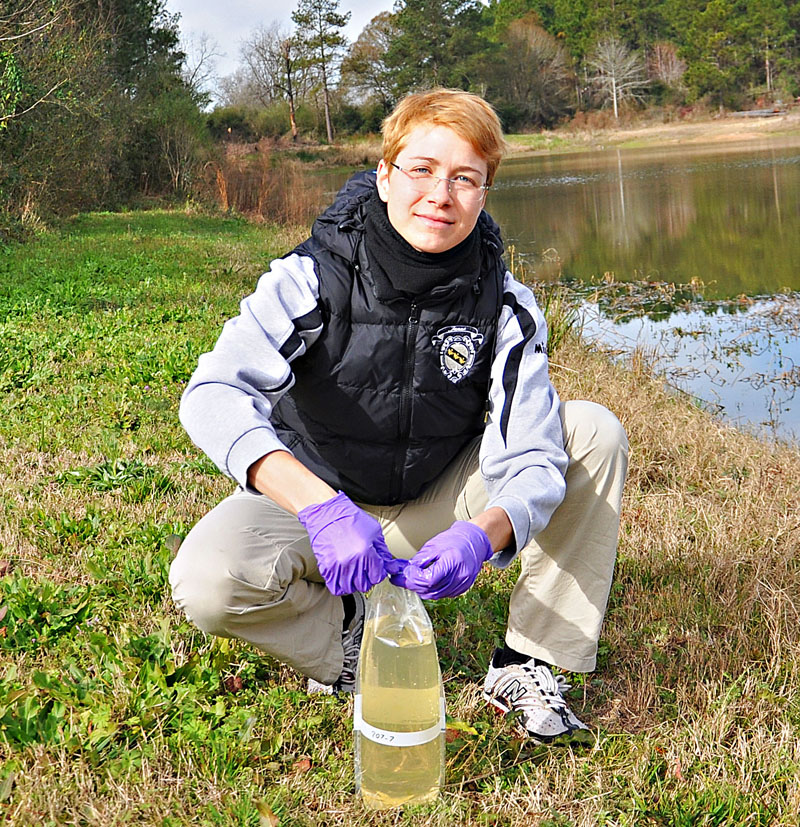 Camilla Borgato, a University of Padova currently working at UGA's Tifton Campus, is studying sampling strategies to track food borne pathogens in irrigation water. She's studying in the United States through the Trans Atlantic Precision Agricultural Consortium.