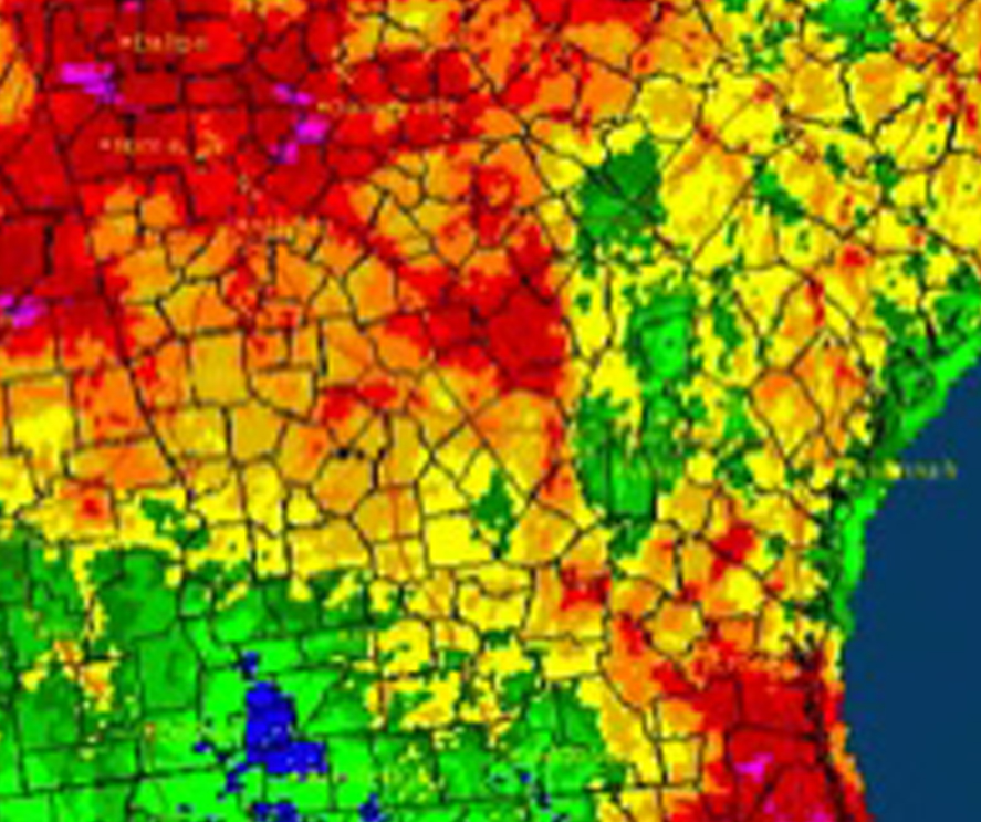 Some areas of Georgia received significantly more rain than normal during May 2013, but left others too dry.