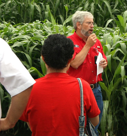 John Bernard, a University of Georgia College of Agricultural and Environmental Sciences professor of animal and dairy science on the Tifton campus, talks during the Corn Silage and Forage Field Day last week.