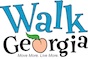 Walk Georgia Logo/WG participant Andrea Gonzalez running in a 5K