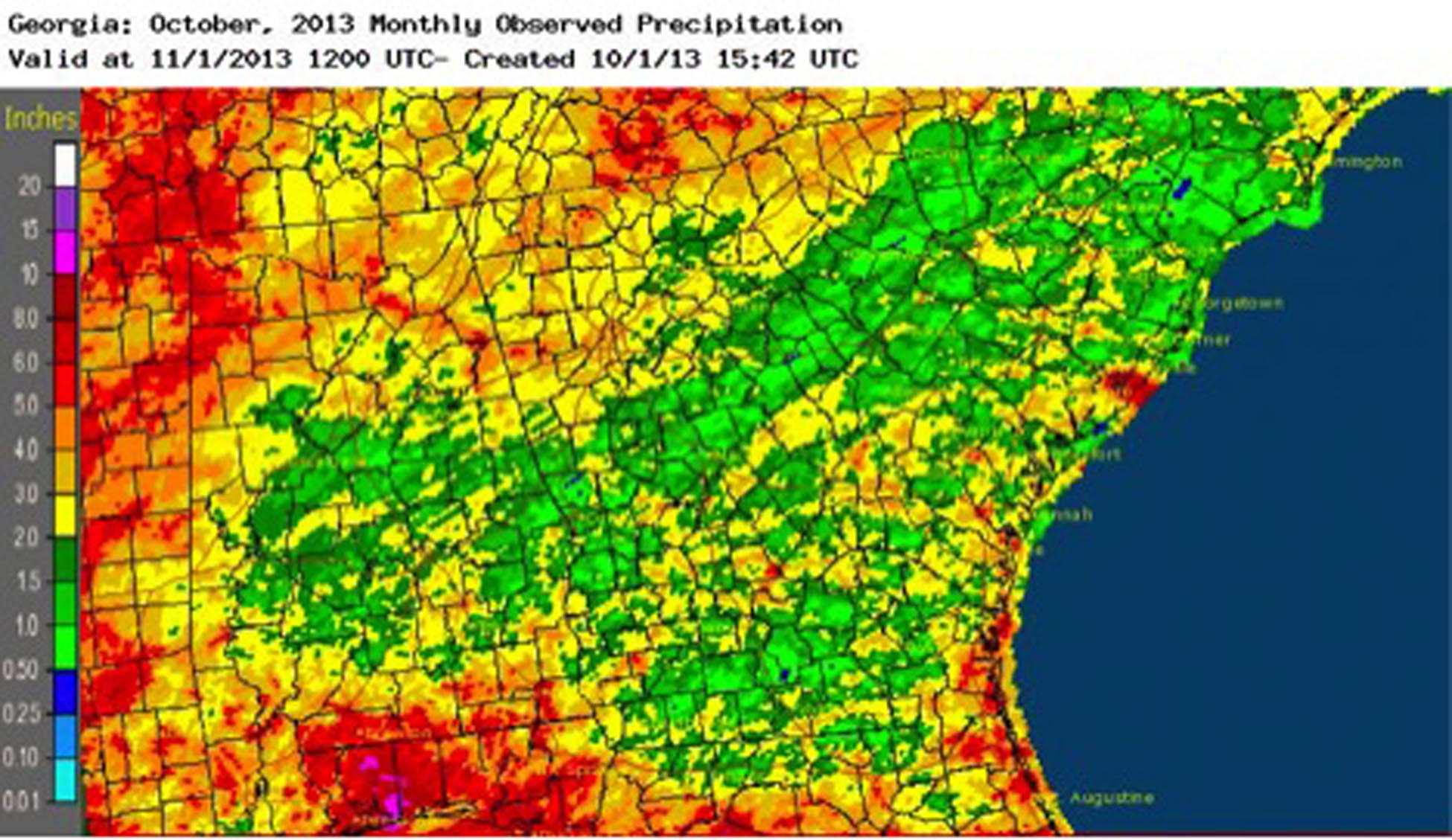 After a much wetter than average summer, September 2013 gave Georgians a chance to dry out.