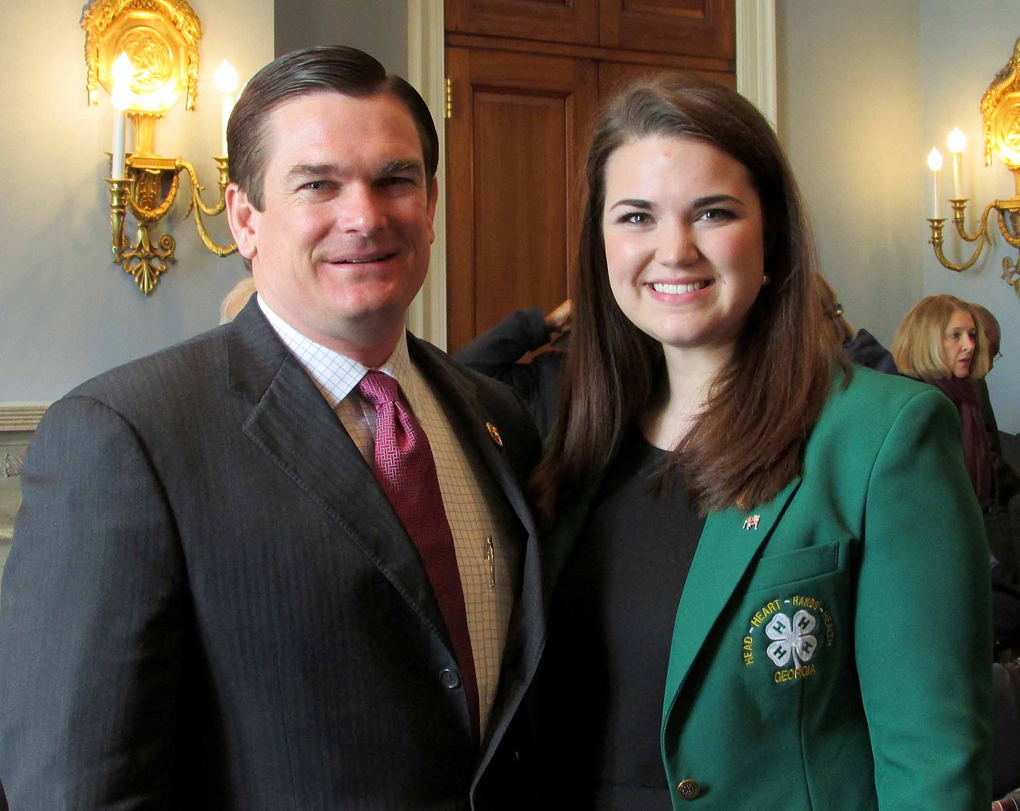 Tess Hammock, right, testified March 4 on behalf of the 7 million 4-H'ers in America. The hearing was held before the U.S. House of Representatives subcommittee on horticulture, research, biotechnology and foreign agriculture, chaired by Rep. Austin Scott (R-Ga.), left.