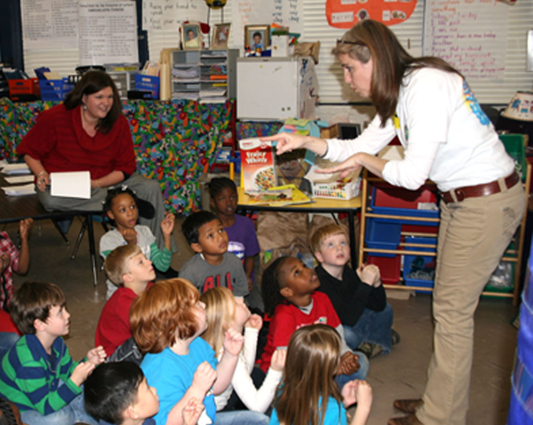 Roxie Price, a family and consumer sciences agent with UGA Extension in Tift County, teaches students at Len Lastinger last year about proper hand-washing techniques.