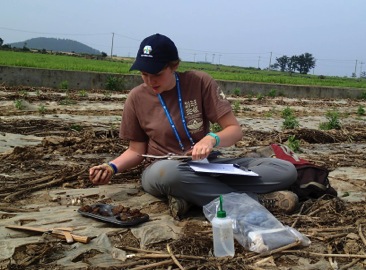 While studying soil science at the University of Georgia, Caitlin Hodges learned to judge soils. Soil judging teaches students to identify properties and layers of soils and how to classify the soils and interpret their uses. Hodges' judging skills earned her a trip to South Korea to compete with a national team of students.