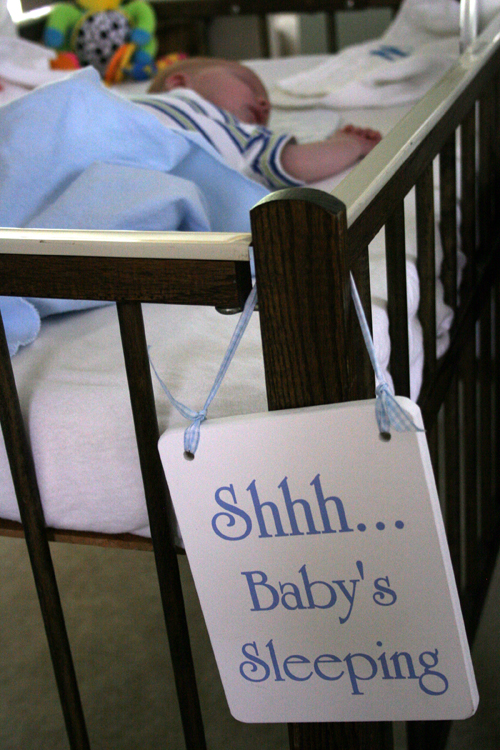 A baby sleeps in his crib. Photo taken Aug. 9, 2009.