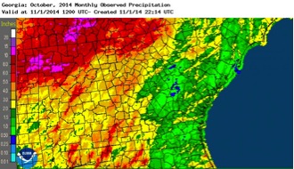 While parts of the western half of the state received more than 6 inches of rain during October, most of the eastern half of the state remained fairly dry.
