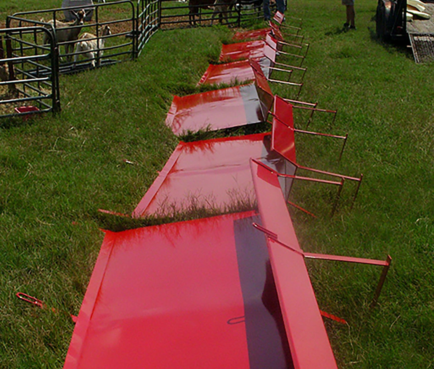 Pictured are in-line feeders delivered by AgrAbility to a farmer in Fitzgerald.