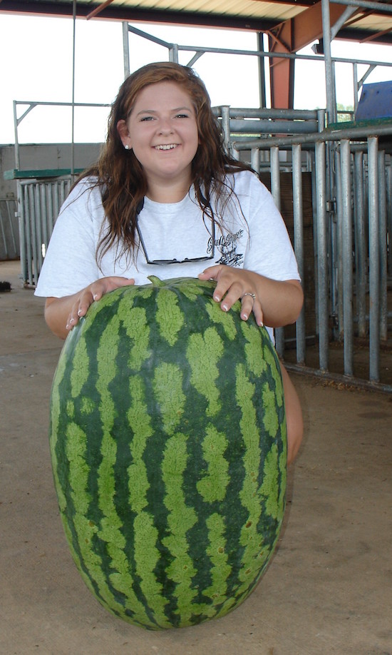 Kellee Alday of Seminole County won third place in the 2015 Georgia 4-H Watermelon Growing Contest. Her watermelon weighed in at 109 pounds.