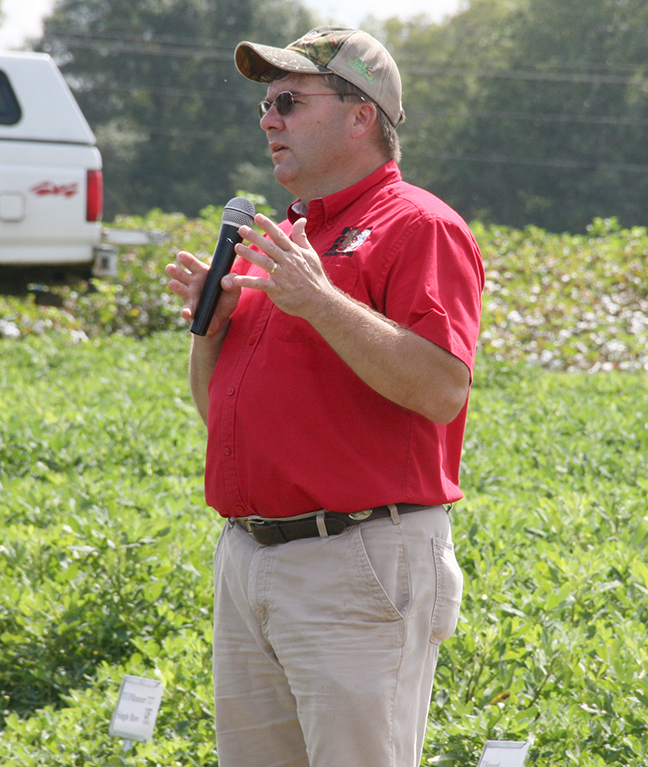 University of Georgia Extension peanut agronomist Scott Monfort speaks during UGA's annual Cotton and Peanut Field Day, held Wednesday, Sept. 9.