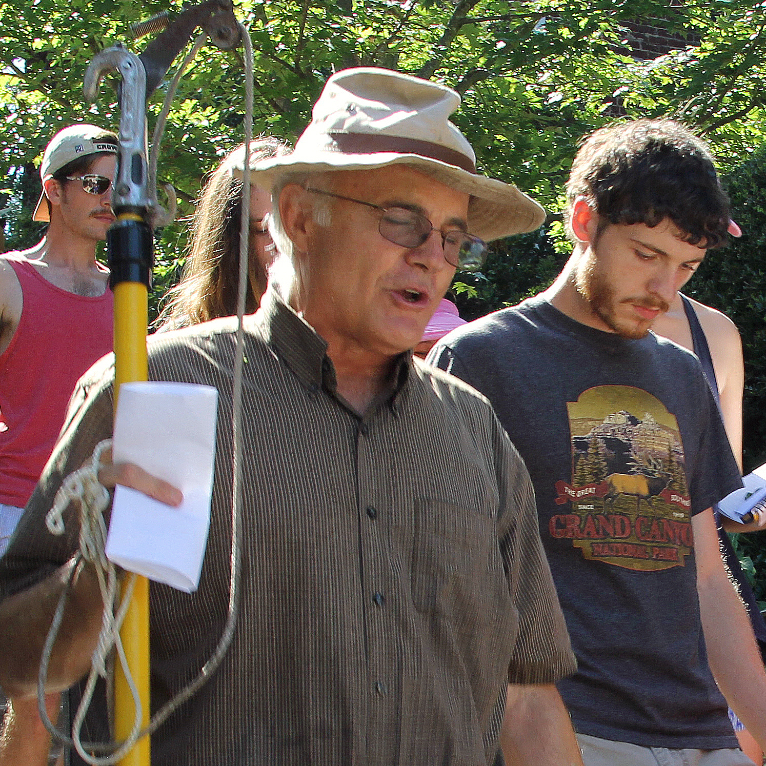 CAES horticulture professor Tim Smalley leads his students on a walking plant ID tour on the UGA campus in Athens, Ga.