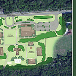 Aerial overview map of Camp Jekyll which totals nearly 16 acres and includes 12 new buildings.