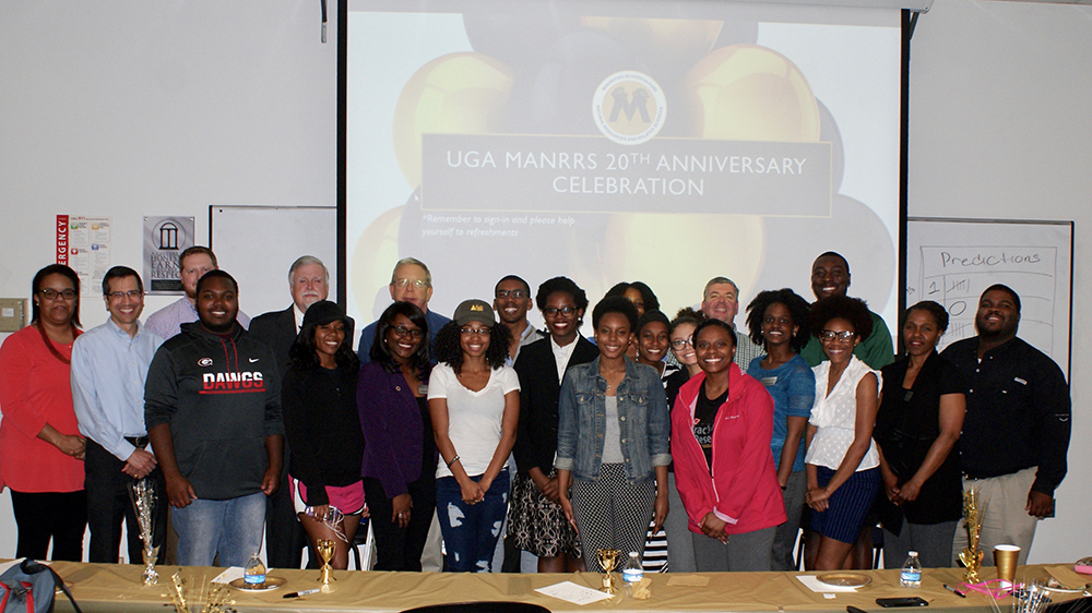 The UGA College of Agricultural and Environmental Sciences chapter of Minorities in Agricultural, Natural Resource and Related Sciences (MANRRS) celebrates the chapter's 20th anniversary.