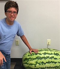 In this year's Georgia 4-H Watermelon Growing Contest, second place and $50 went to Long County, Georgia, 4-H member Andrew Groover. He grew a 121.1-pound melon.