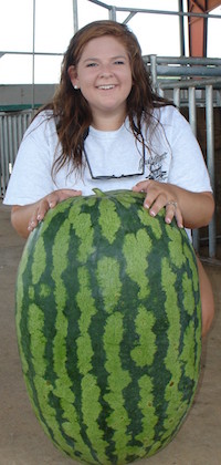 Kellee Alday won third place in 2015 in the Georgia 4-H Watermelon Growing Contest. Her melon weighed in at 109-pounds.