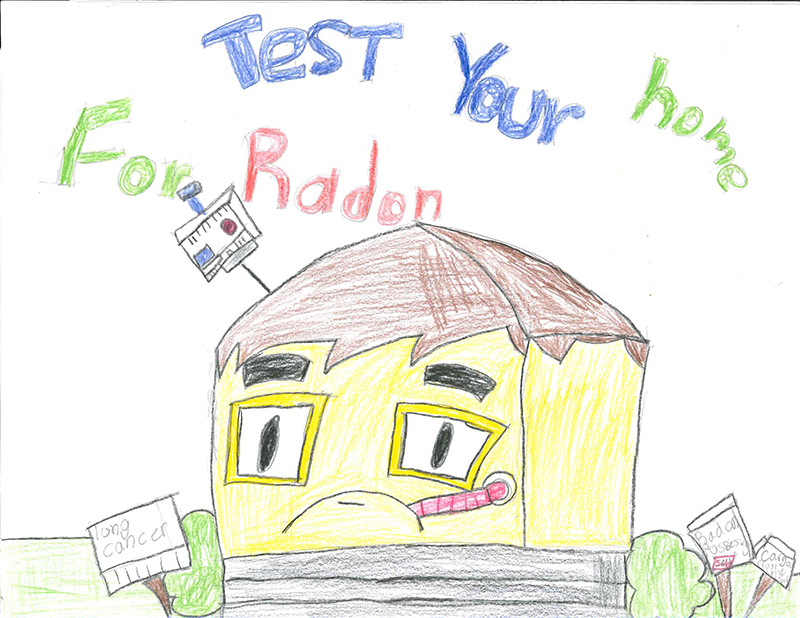 Flor Campos-Robles, a fifth-grade Clarke County 4-H member from Athens, Georgia, won third place with her poster featuring a house that appears to be feeling under weather and warns about the dangers of radon.