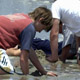 Students participate in an Environmental Education class on the beach at the Jekyll Island 4H Center at Jekyll Island, Ga. May 2, 2005.
