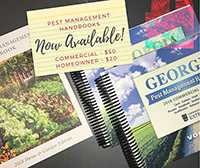 Agents use the home and garden edition of the 2018 Georgia Pest Management Handbook to give control recommendations. Both the home and garden and commercial editions of the handbook provide current information on selection, application and safe use of pest control chemicals.