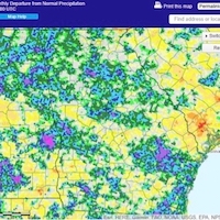Thunderstorms scattered across the state in June left some parts of Georgia with more than 7 inches more rain than normal, while other parts of the state saw below-normal rainfall.