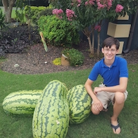 Jordan Smothers of Walton County took home third place in the 2018 Georgia 4-H Watermelon Growing Contest with a melon that weighed in at 115.2 pounds.